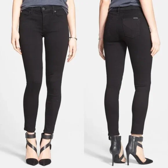 Hudson Jeans Nico Midrise Super Skinny Black Denim Size 24 25 26 - Picture 1 of 11